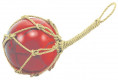 Fishermen's glass ball in net-red