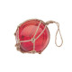 Fishermen's glass ball in net-red