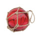 Fishermen's glass ball in net-red