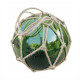 Fishermen's glass ball in net- green