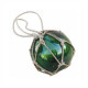 Fishermen's glass ball in net- green