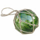 Fishermen's glass ball in net- green