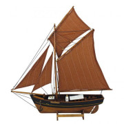 Koka zvejas laiva ar burām 5131